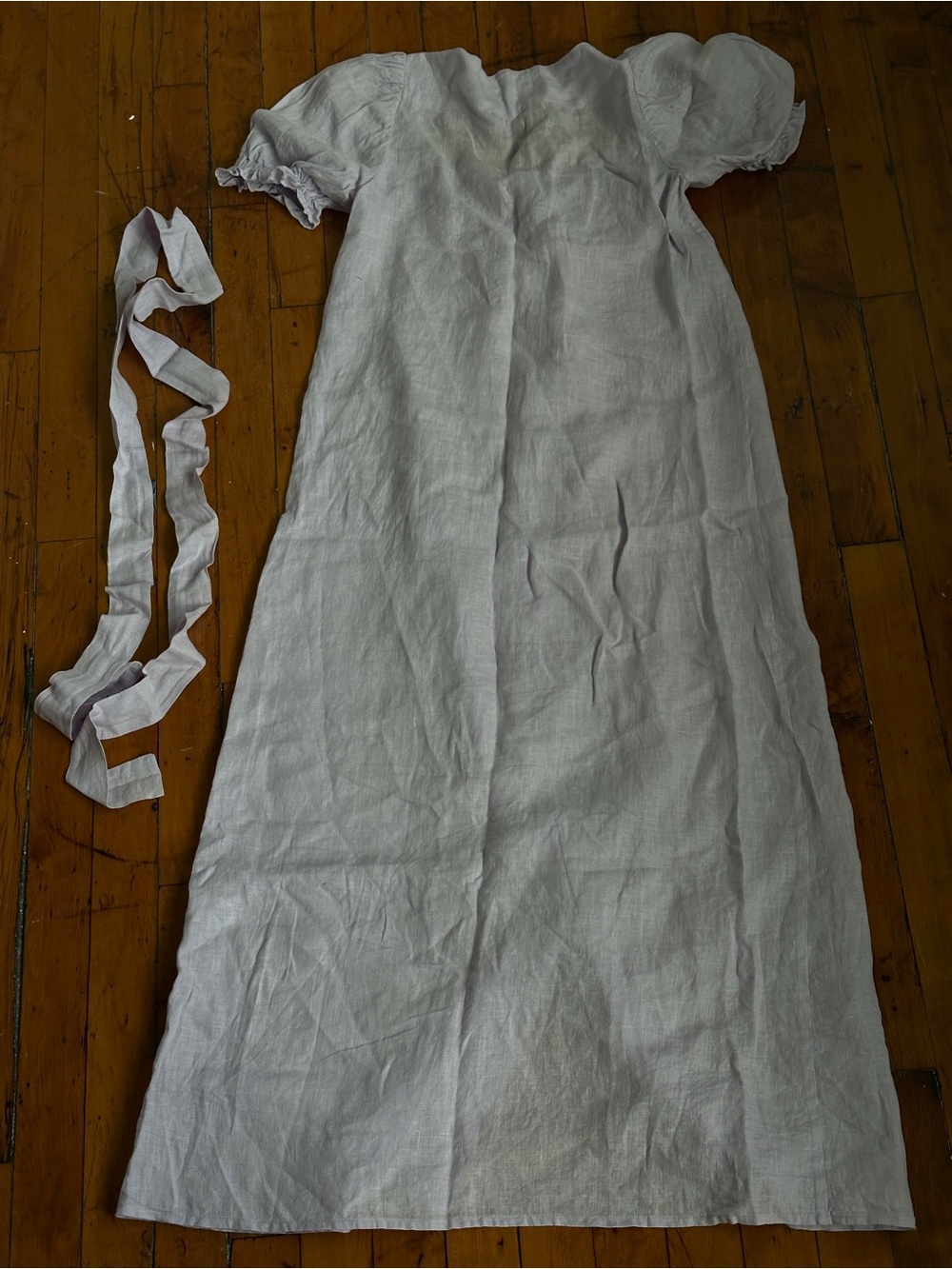 SLEEPER Lavender Button-Front Linen Dress - Picture 7 of 7